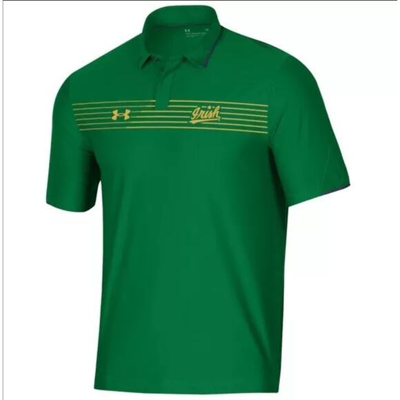 NWT Under Armour Men's Notre Dame Fighting Irish Shamrock Chest Stripe Polo SM - Picture 4 of 6